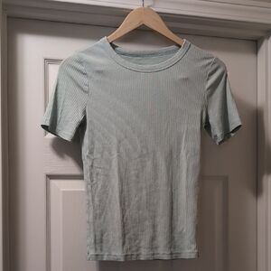 Men's Light Green Striped Shirt